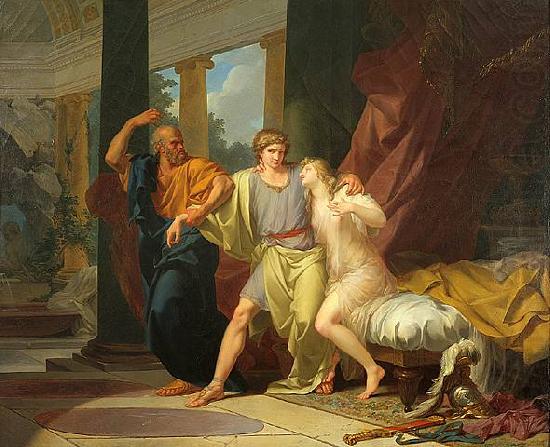 Baron Jean-Baptiste Regnault Socrates Tears Alcibiades from the Embrace of Sensual Pleasure china oil painting image